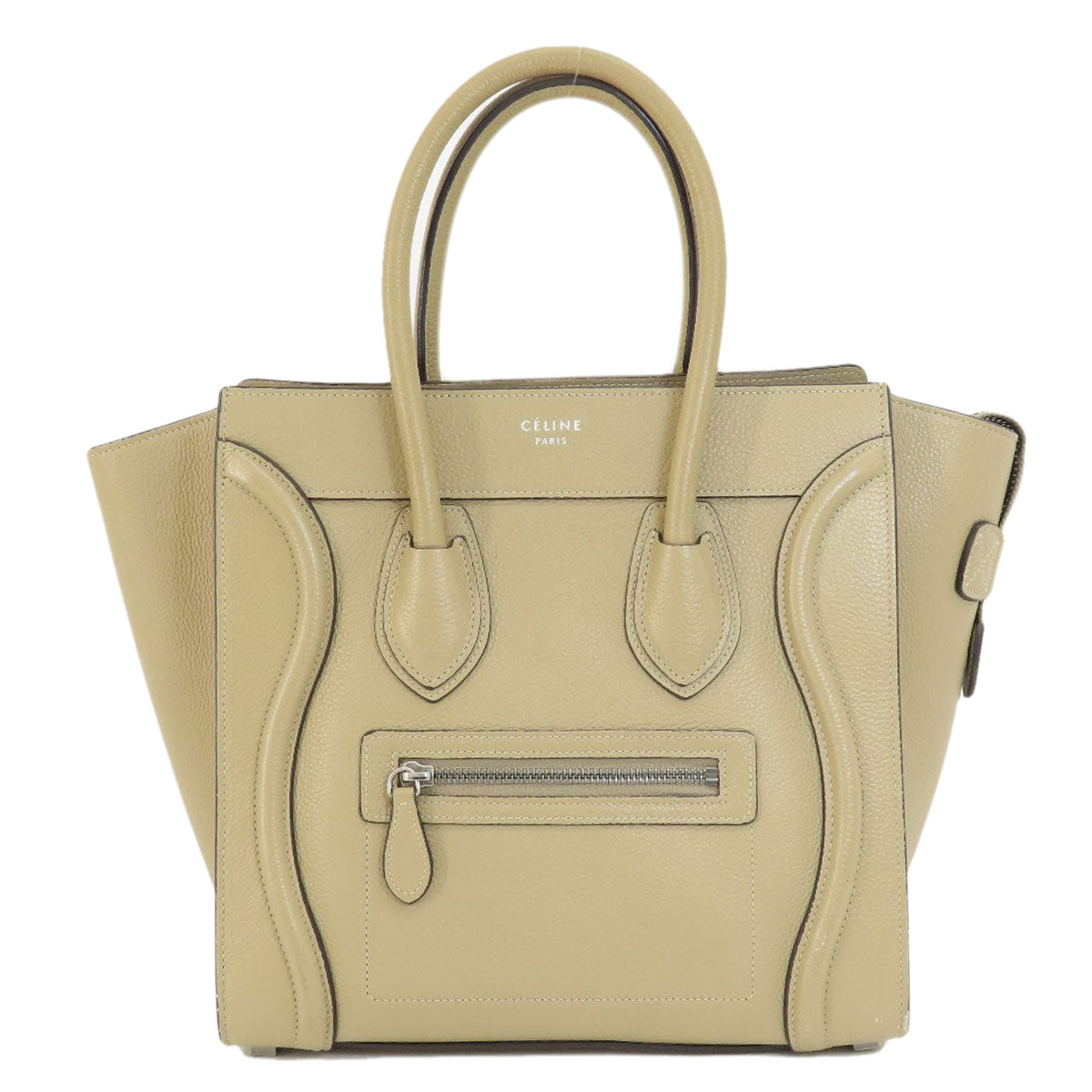 Celine Tote Bag Calfskin Beige Luggage Micro