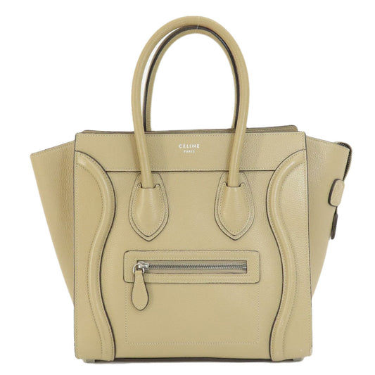 Celine Tote Bag Calfskin Beige Luggage Micro