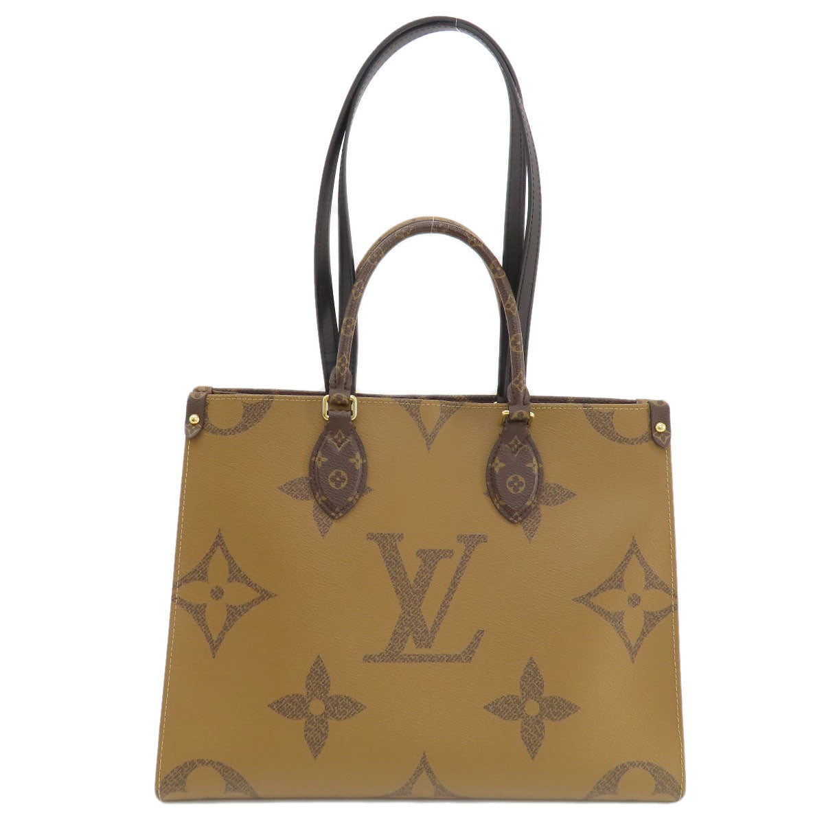 Louis Vuitton Tote Bag M45321 Monogram Reverse Brown On The Go Mm Monogram Giant Women Used Authentic