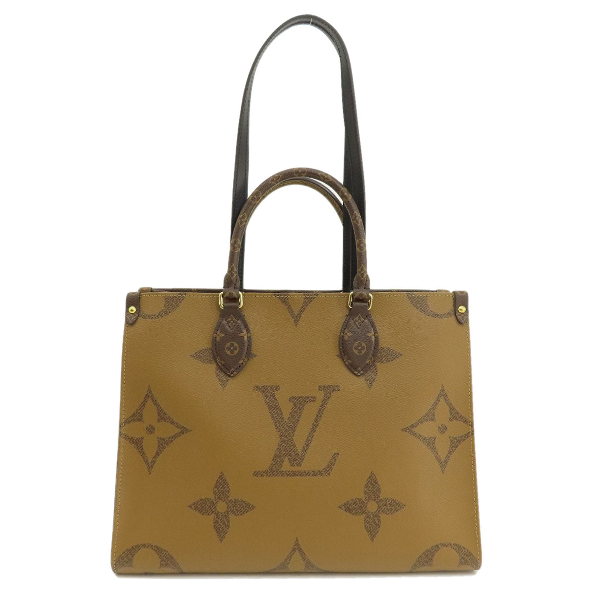 Louis Vuitton Tote Bag M45321 Monogram Reverse Brown On The Go Mm Monogram Giant Women Used Authentic