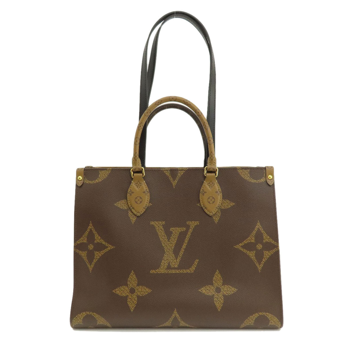 Louis Vuitton Tote Bag M45321 Monogram Reverse Brown On The Go Mm Monogram Giant Women Used Authentic