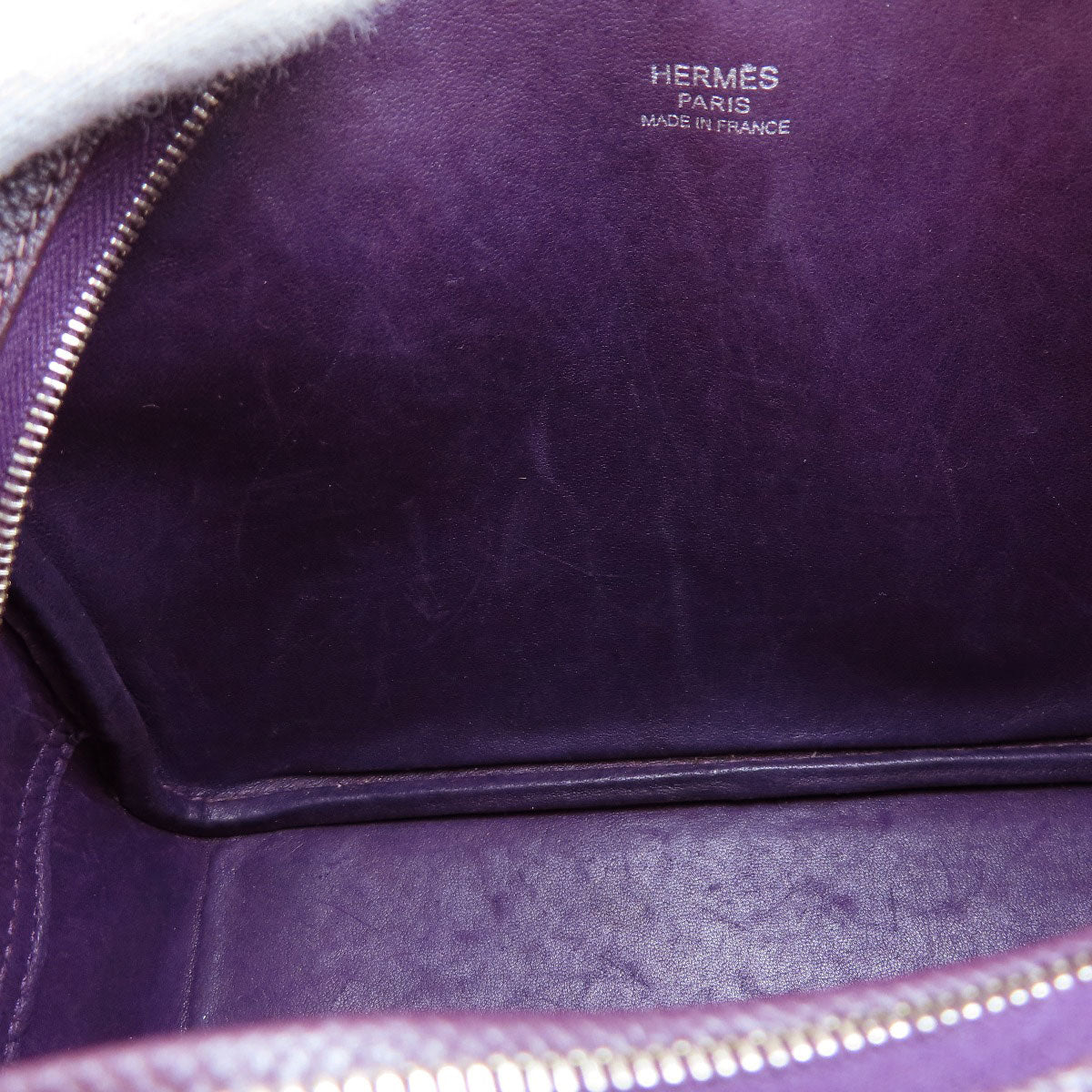 Hermes Handbag Epsom Purple Plume 20 Cyclamen Silver Metal Women Used Authentic