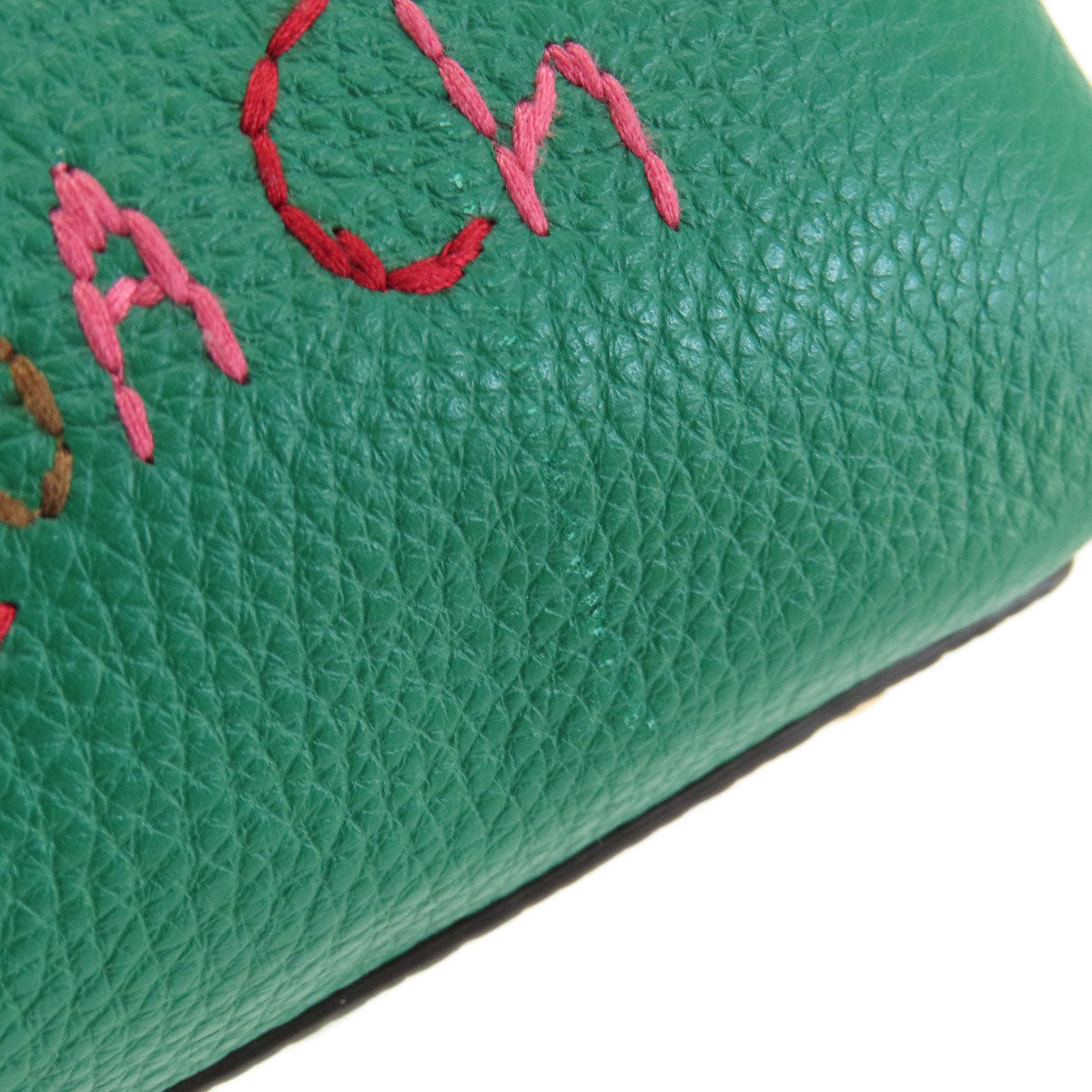 Coach Handbag C8364 Leather Green Mini Lily Women Used Authentic