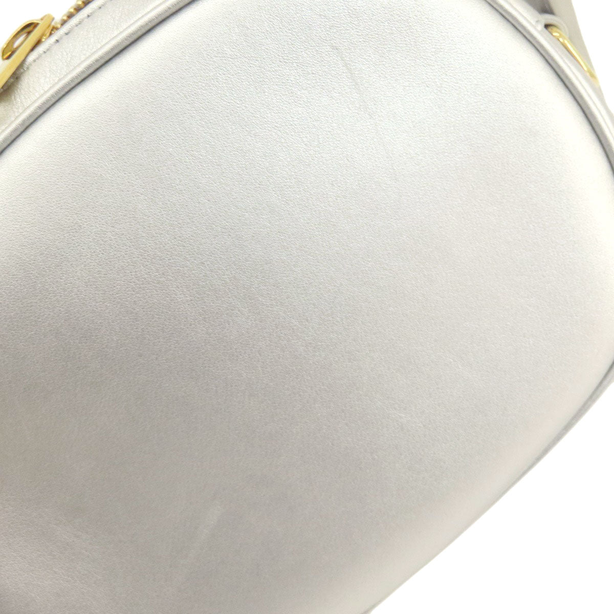 Celine Shoulder Bag Leather Silver Long Shoulder