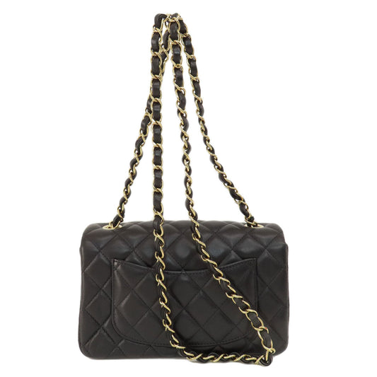 Chanel Shoulder Bag Lambskin Black Chain Shoulder Matelasse Gold Metal