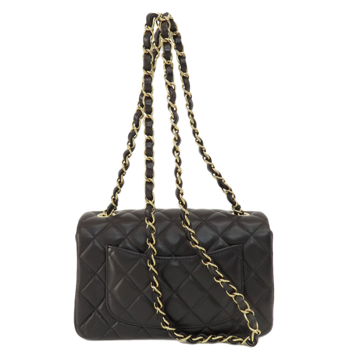 Chanel Shoulder Bag Lambskin Black Chain Shoulder Matelasse Gold Metal Women Used Authentic