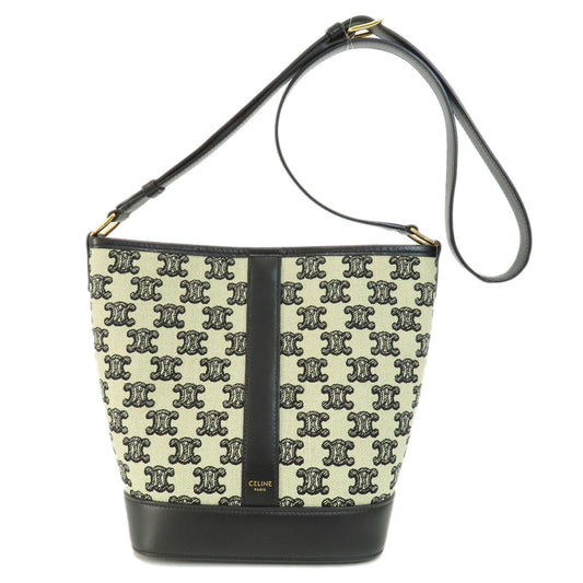 Celine Shoulder Bag Canvas Black Macadam Pattern