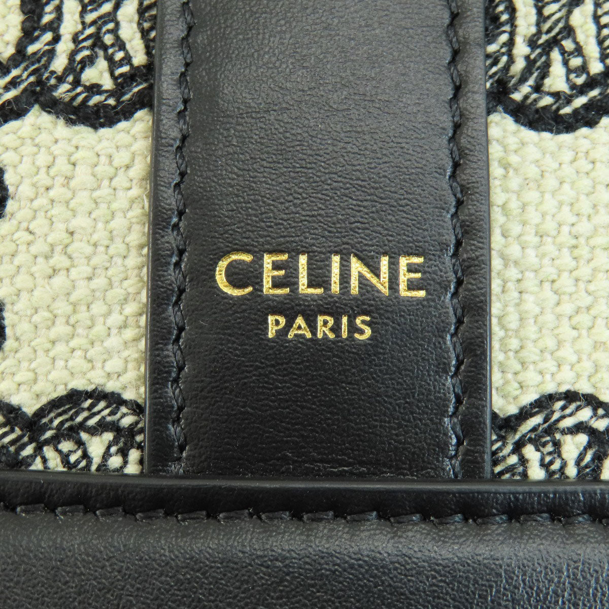 Celine Shoulder Bag Canvas Black Macadam Pattern