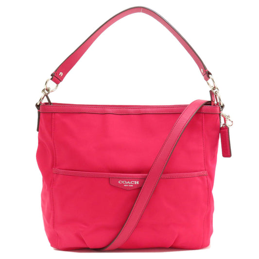 Coach Shoulder Bag F32981 Nylon Pink One Belt 2 Way