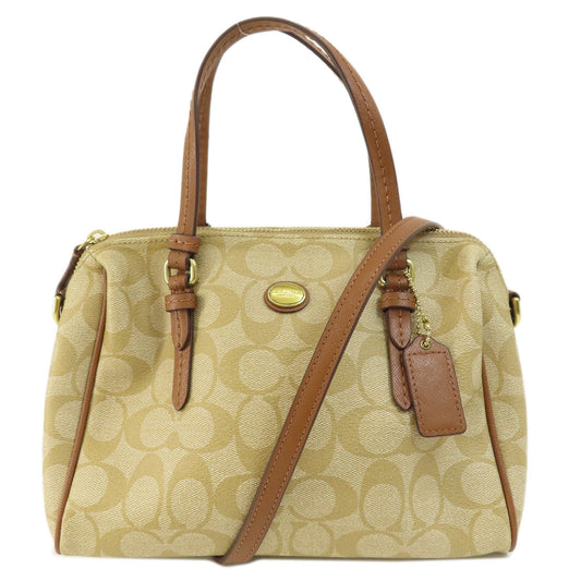 Coach Handbag Pvc Beige Signature 2 Way