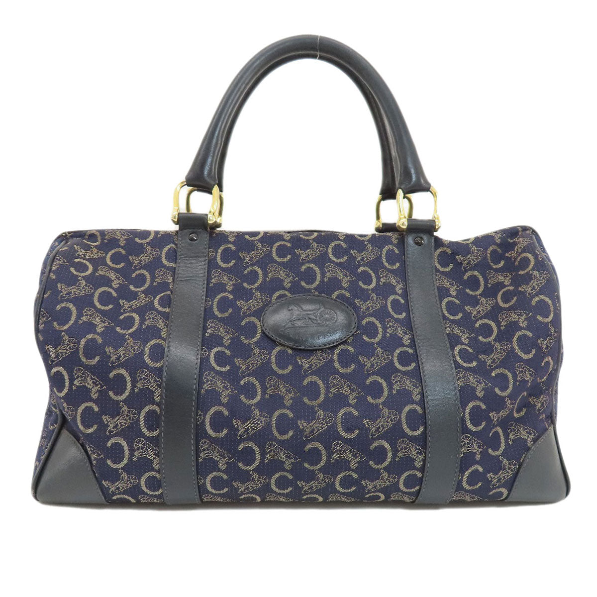 Celine Boston Duffel Bag Canvas Navy C Saluki