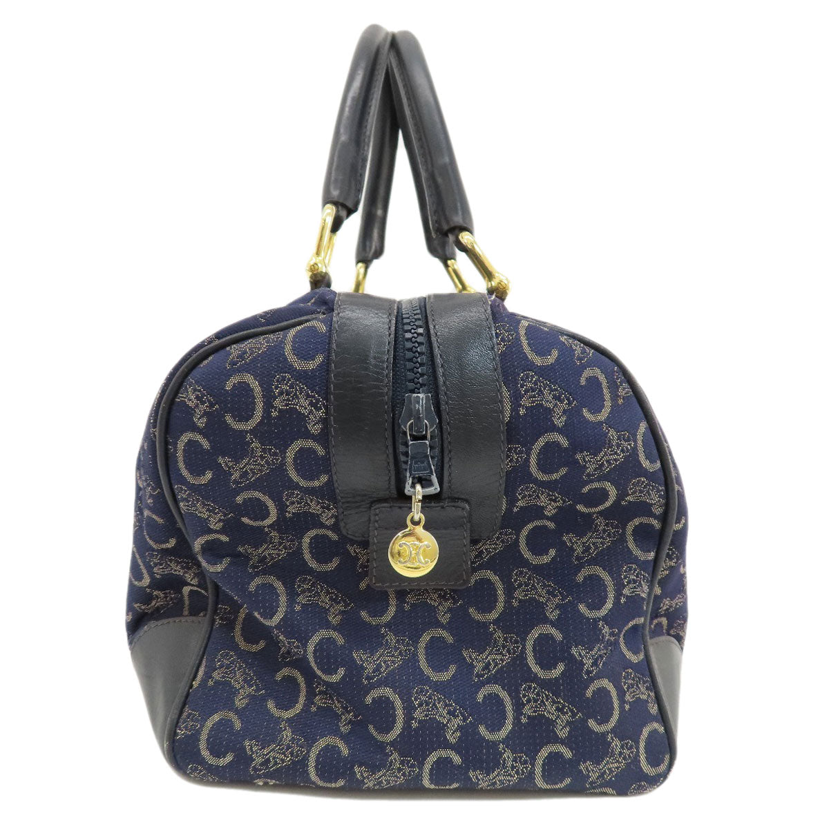 Celine Boston Duffel Bag Canvas Navy C Saluki