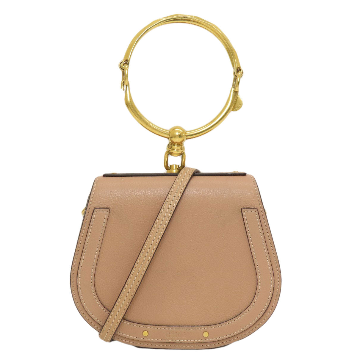 Chloe Handbag Leather Beige Nil Bracelet Bag 2 Way