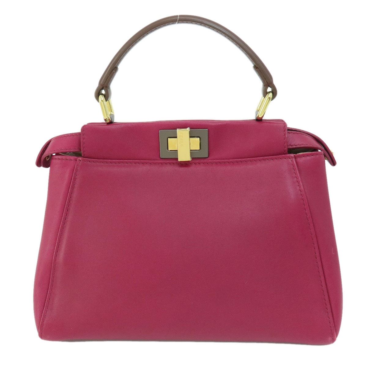 Fendi Handbag Calfskin Purple Peek A Boo Mini