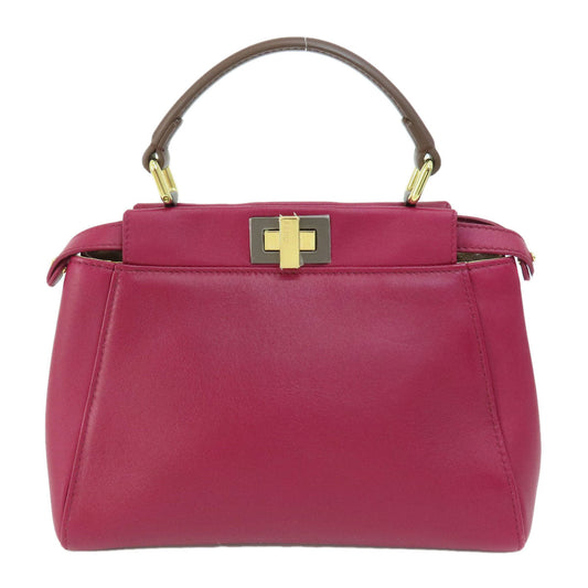 Fendi Handbag Calfskin Purple Peek A Boo Mini