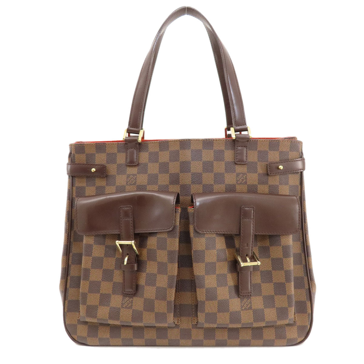 Louis Vuitton Tote Bag N51128 Damier Canvas Brown Uzes Damier Ebene Women Used Authentic