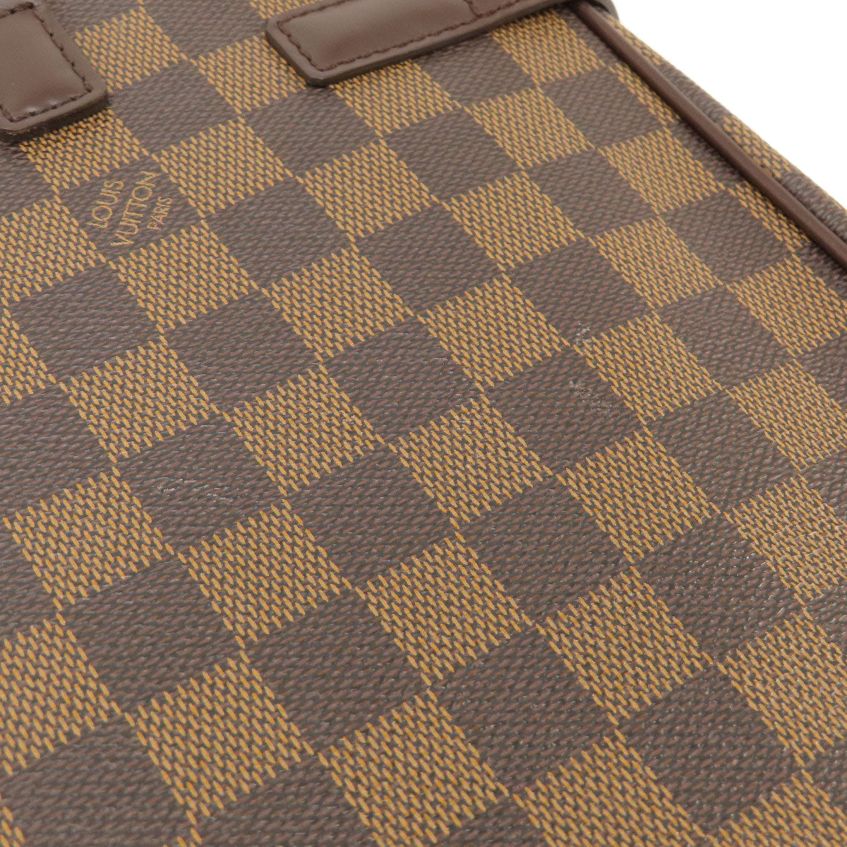 Louis Vuitton Tote Bag N51128 Damier Canvas Brown Uzes Damier Ebene Women Used Authentic