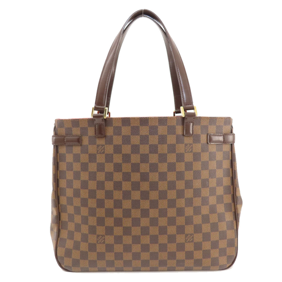 Louis Vuitton Tote Bag N51128 Damier Canvas Brown Uzes Damier Ebene Women Used Authentic