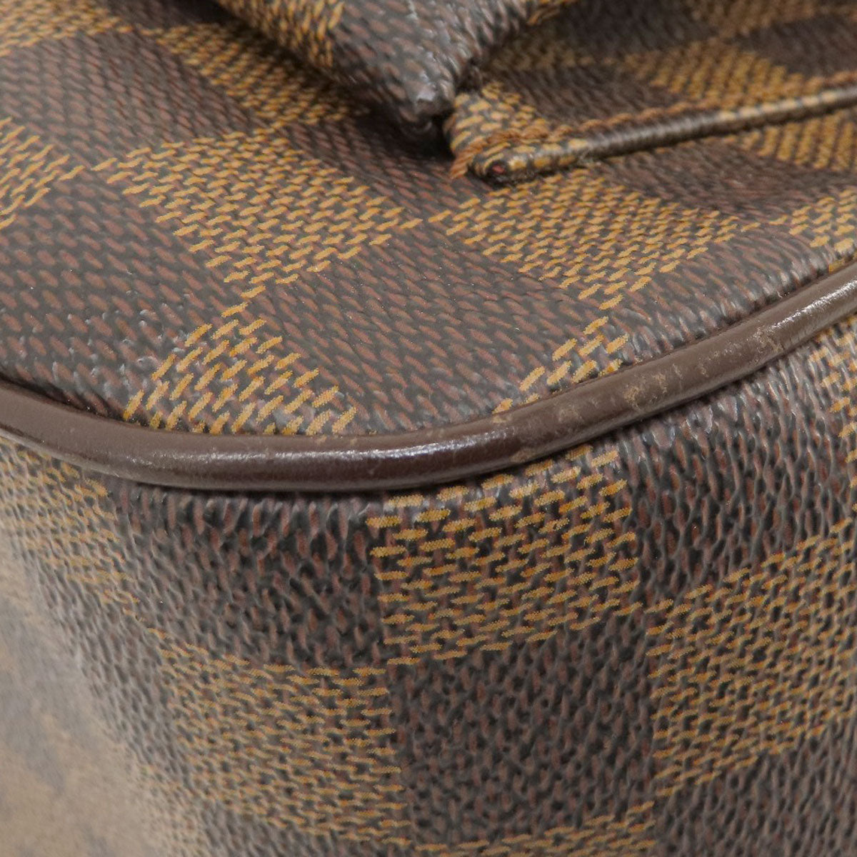 Louis Vuitton Tote Bag N51128 Damier Canvas Brown Uzes Damier Ebene Women Used Authentic