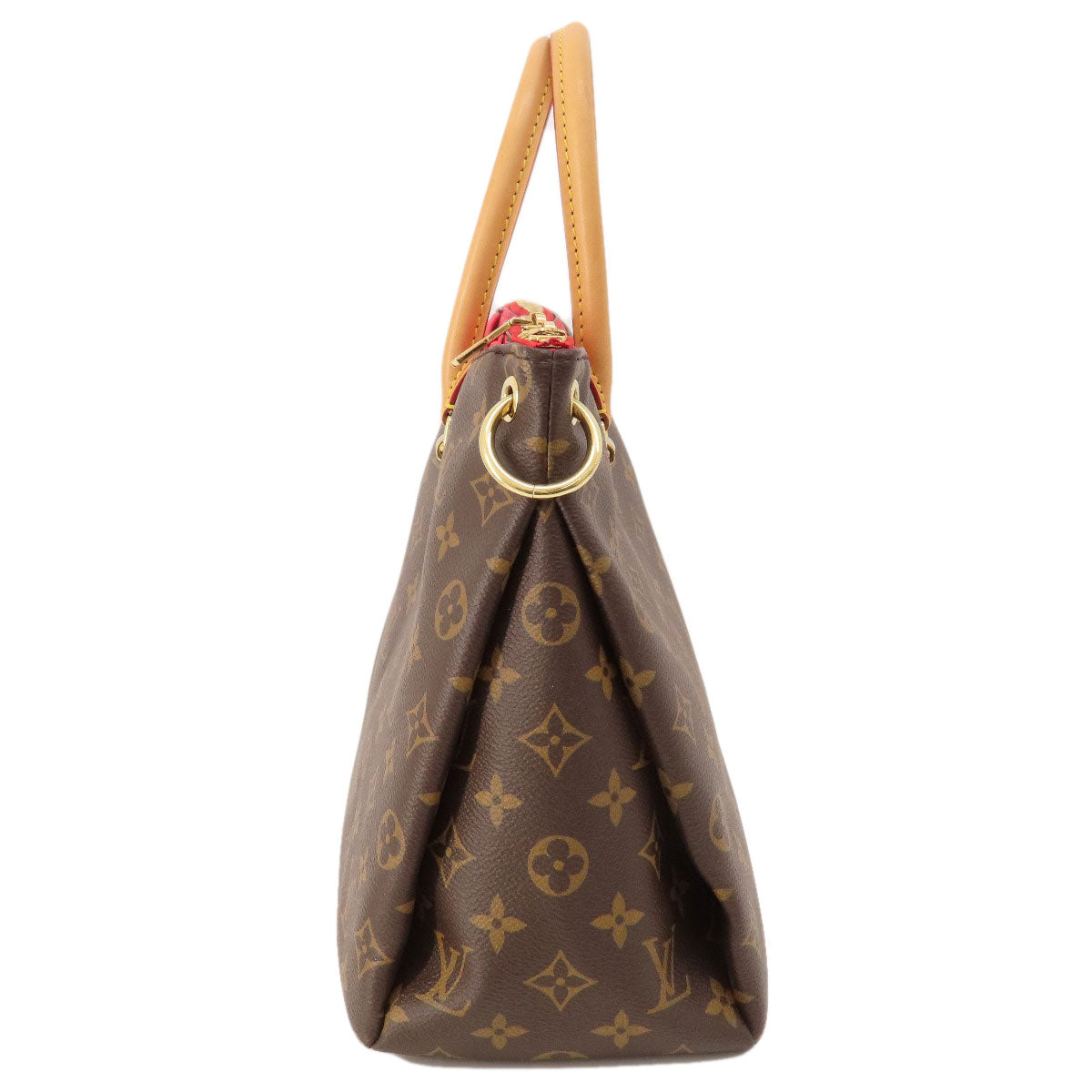 Louis Vuitton Tote Bag M41175 Monogram Canvas Brown Pallas Monog Lamb Women Used Authentic