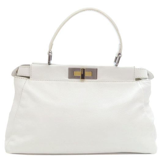 Fendi Handbag Calfskin White Peekaboo 2 Way