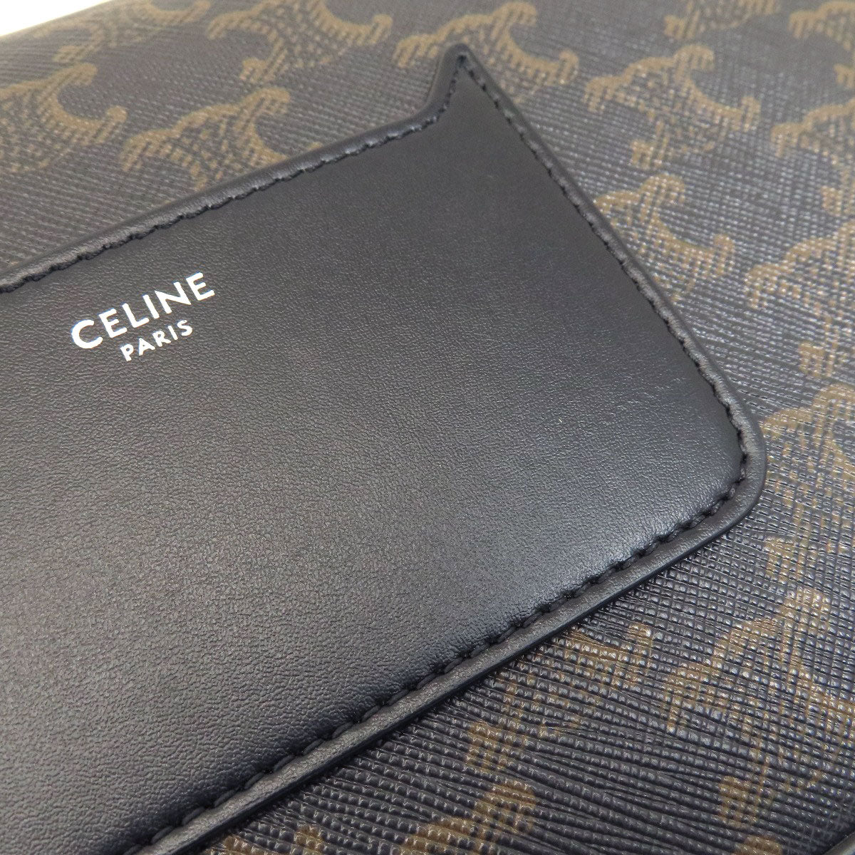 Celine Shoulder Bag Pvc Brown Macadam