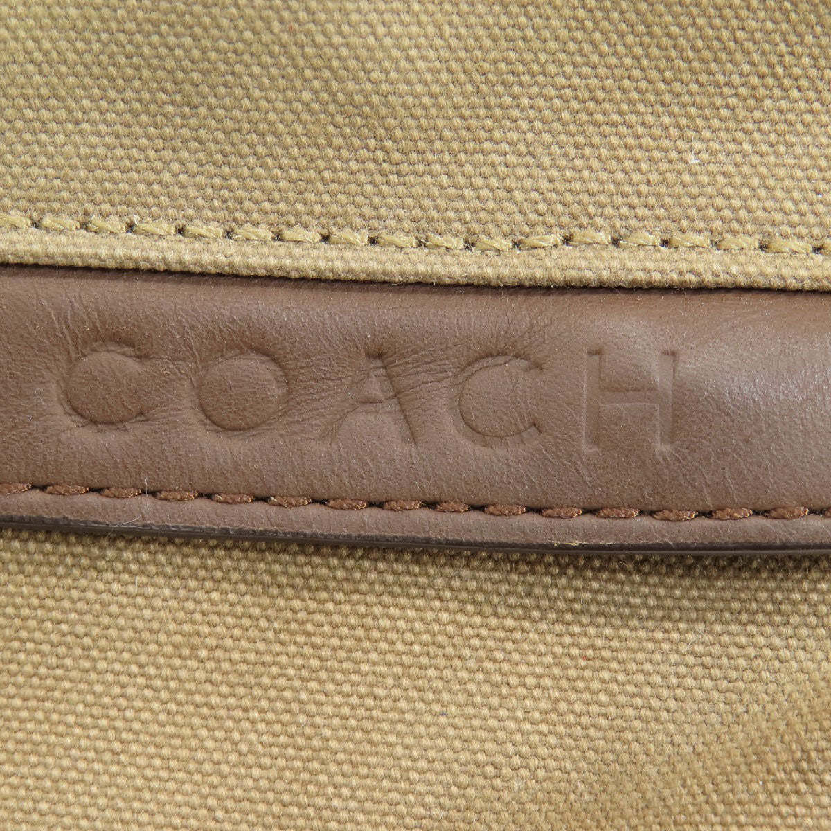 Coach Shoulder Bag F70820 Canvas, Leather Brown Logo Embossed Mens Used Authentic