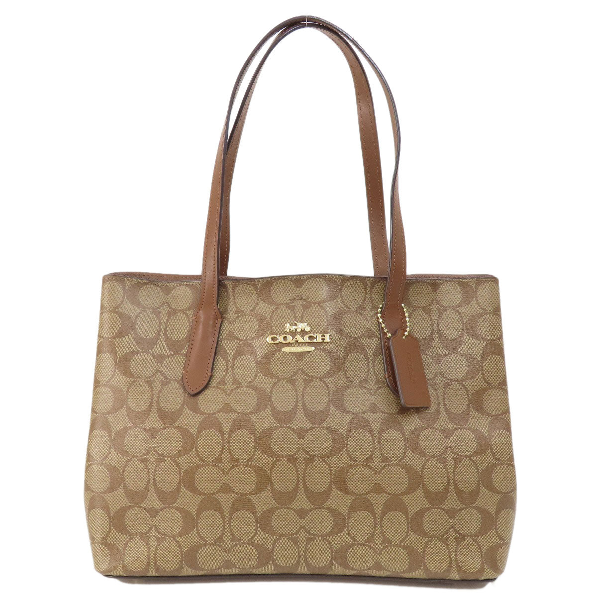 Coach Tote Bag F48735 Pvc Brown Logo Signature