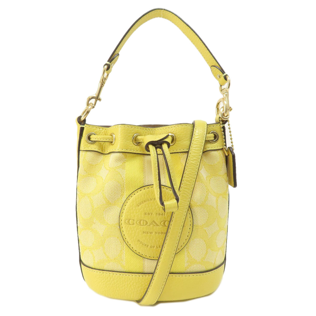 Coach Handbag C8322 Canvas Yellow Mini Dempsey Bucket Signature 2 Way