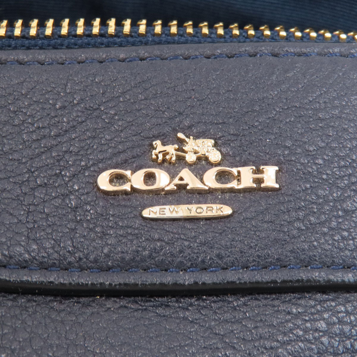 Coach Handbag F36677 Leather Navy 2 Way Women Used Authentic