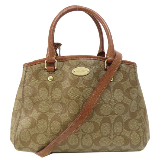 Coach Handbag F34605 Pvc Brown Signature 2 Way