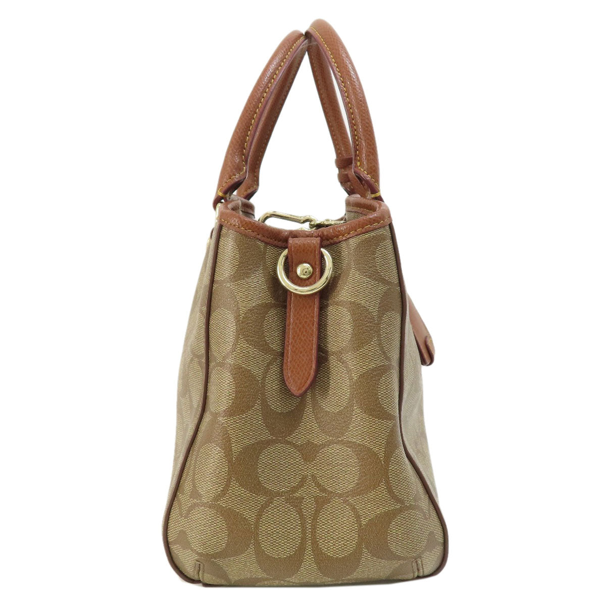 Coach Handbag F34605 Pvc Brown Signature 2 Way