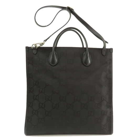 Gucci Tote Bag 630355 Canvas Black Off The Grid Gg Pattern Women Used Authentic