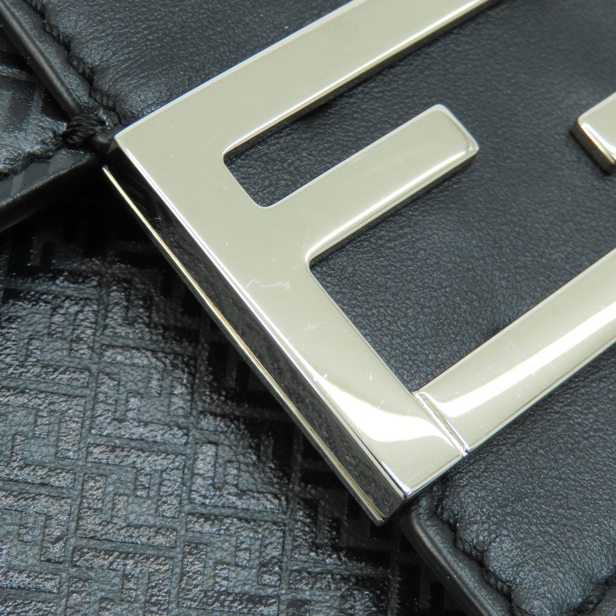 Fendi Shoulder Bag Leather Black Logo