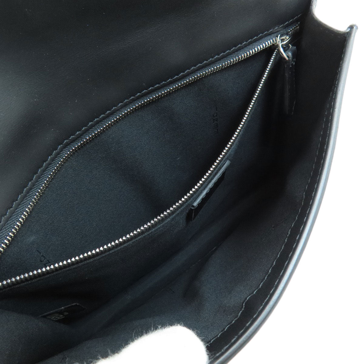 Fendi Shoulder Bag Leather Black Logo