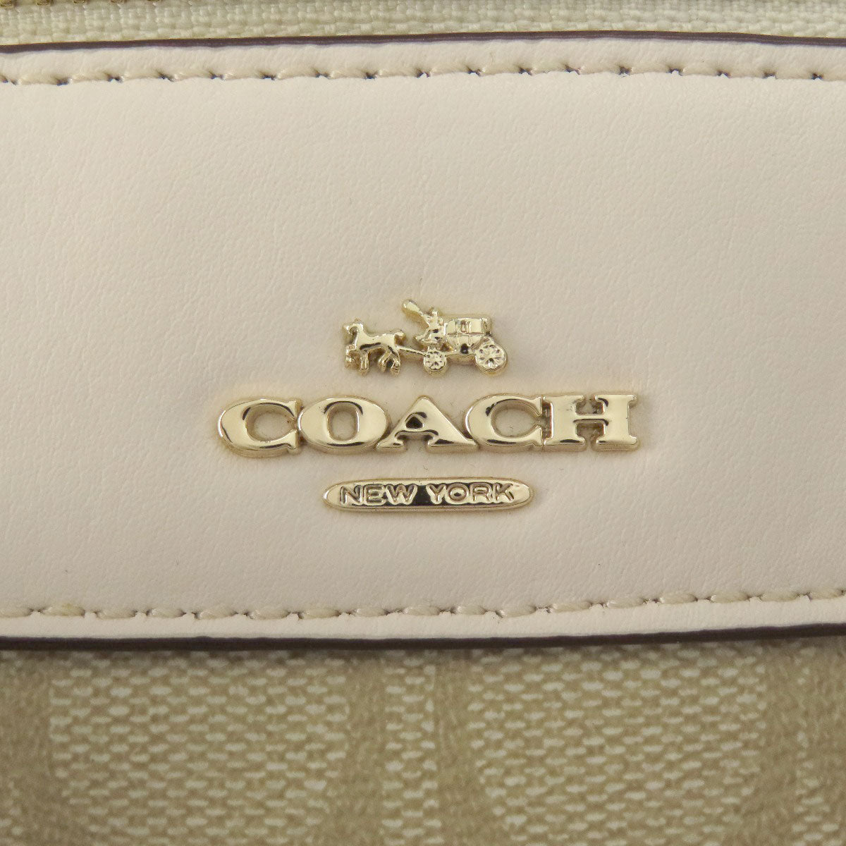 Coach Handbag F58312 Pvc White Signature 2 Way Women Used Authentic