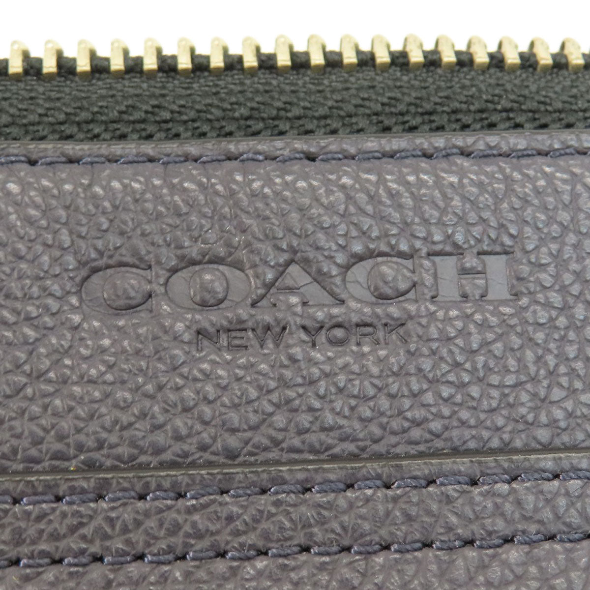 Coach Shoulder Bag F54796 Leather Navy Logo