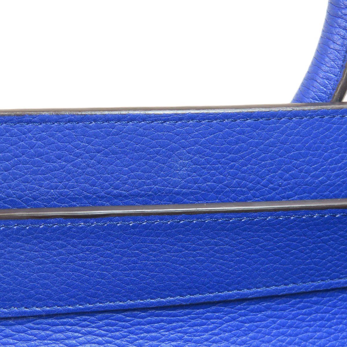 Celine Tote Bag Leather Blue Luggage Micro Women Used Authentic