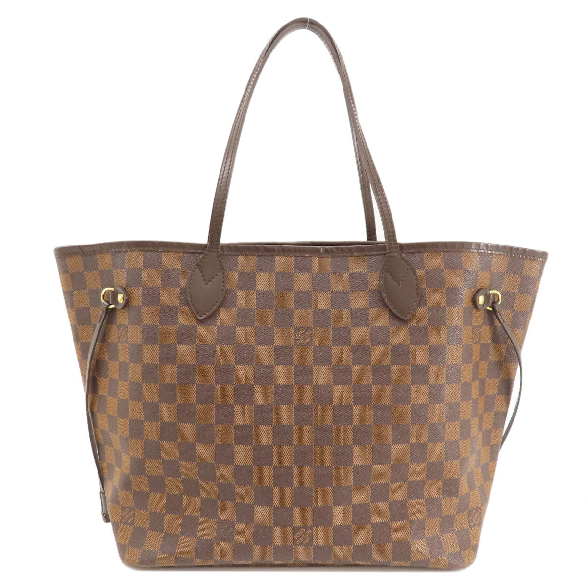 Louis Vuitton Tote Bag N51105 Damier Canvas Brown Neverfull Mm Former Damier Ebene Women Used Authentic