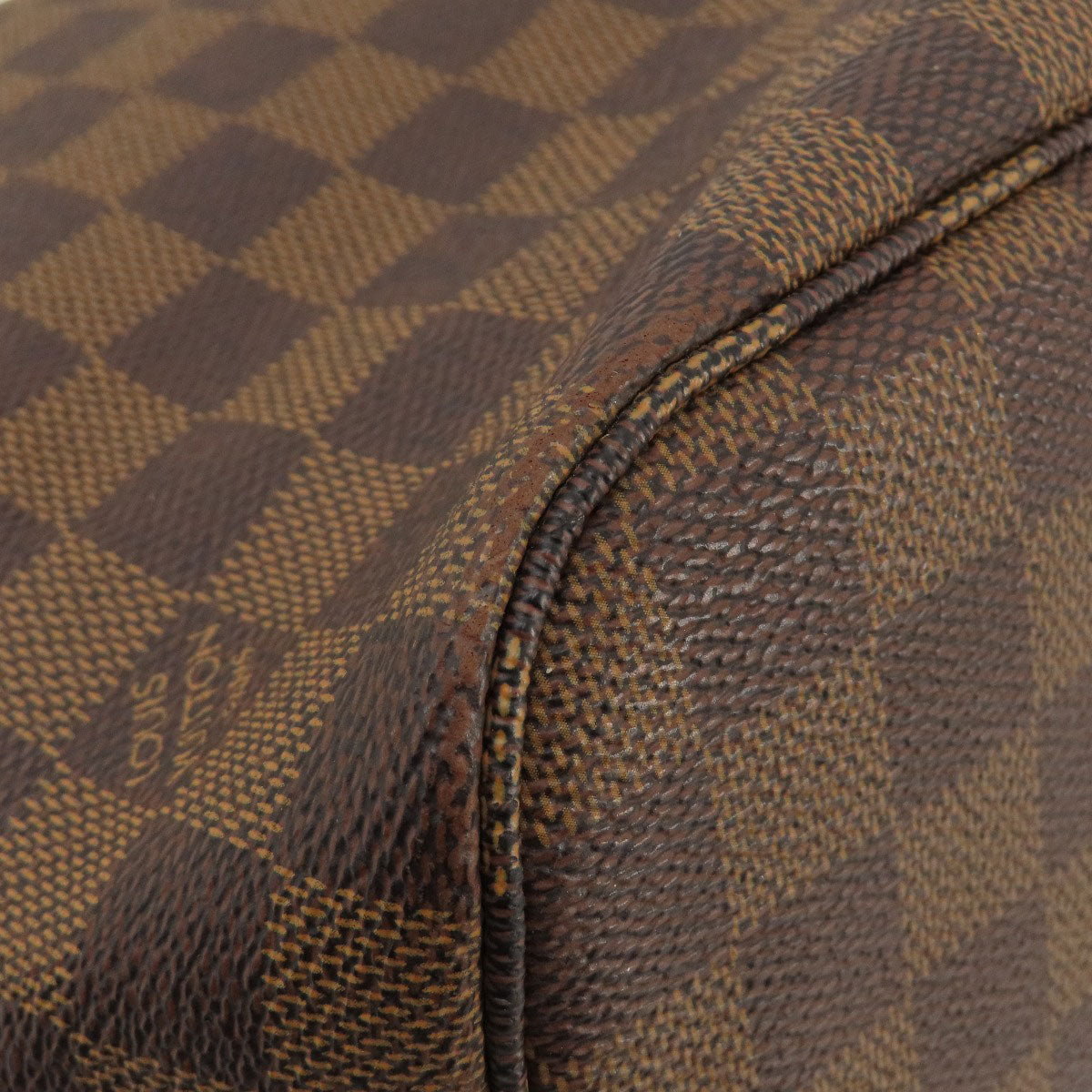 Louis Vuitton Tote Bag N51105 Damier Canvas Brown Neverfull Mm Former Damier Ebene Women Used Authentic