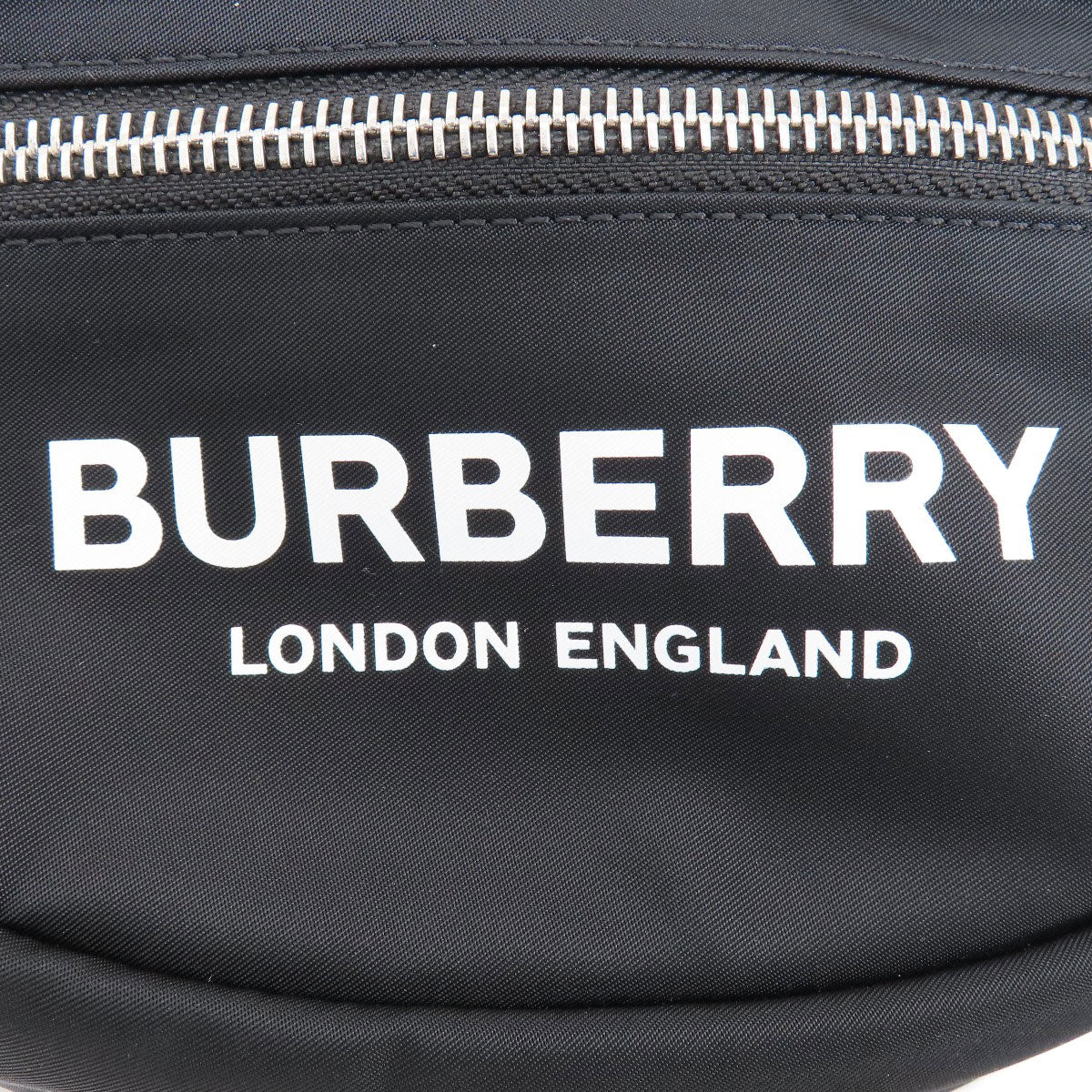 Burberry Hip Bag Nylon Black Logo Women Used Authentic