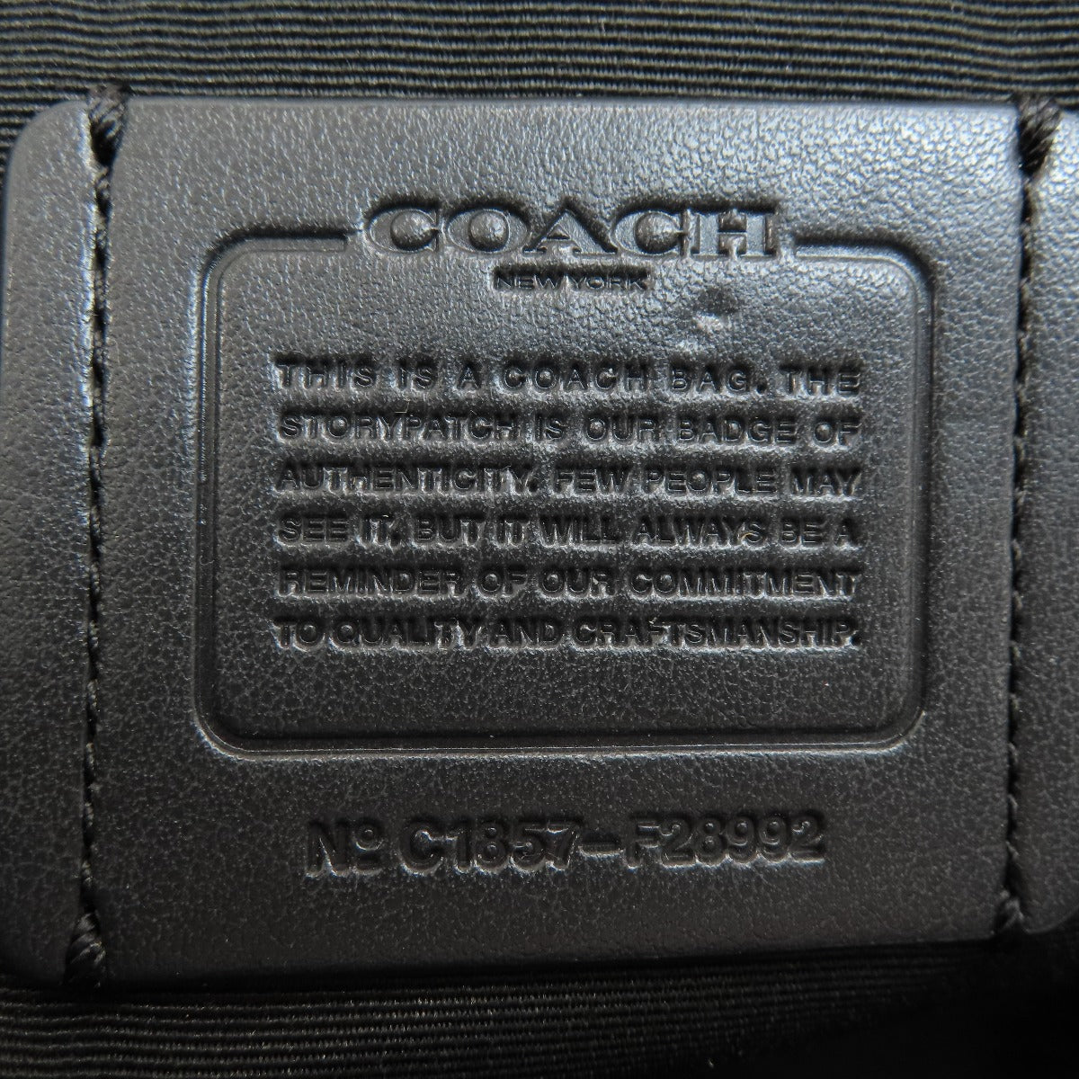 Coach Handbag F28992 Leather Black Logo Metal