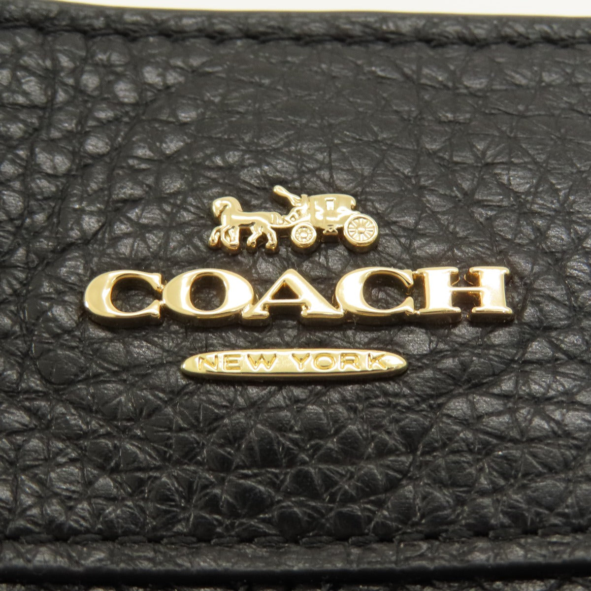 Coach Handbag F28992 Leather Black Logo Metal