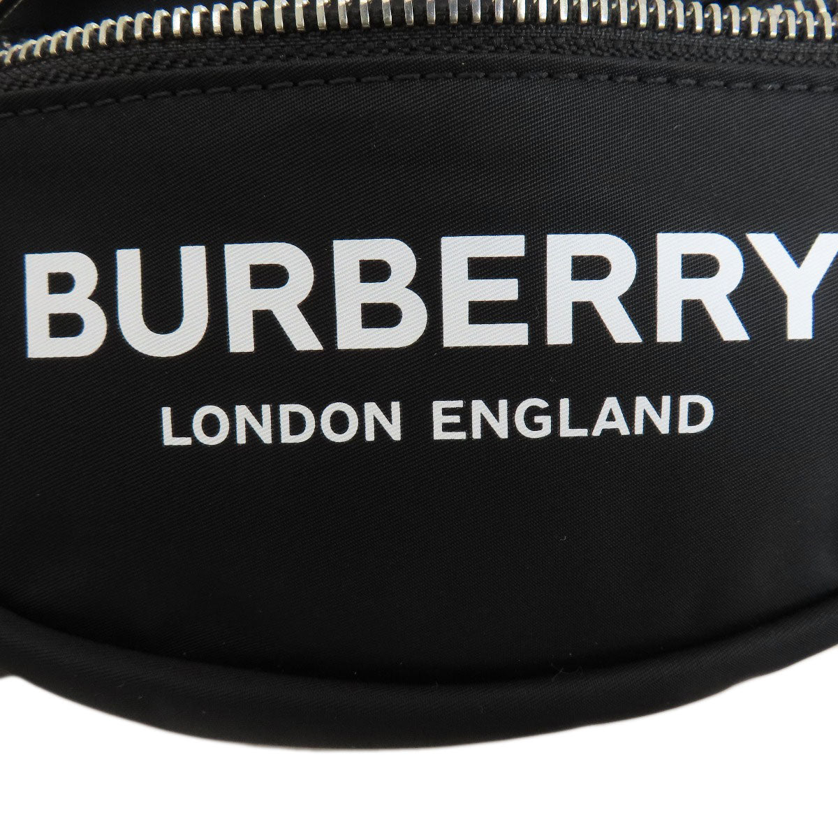 Burberry Hip Bag Nylon Black Logo Women Used Authentic