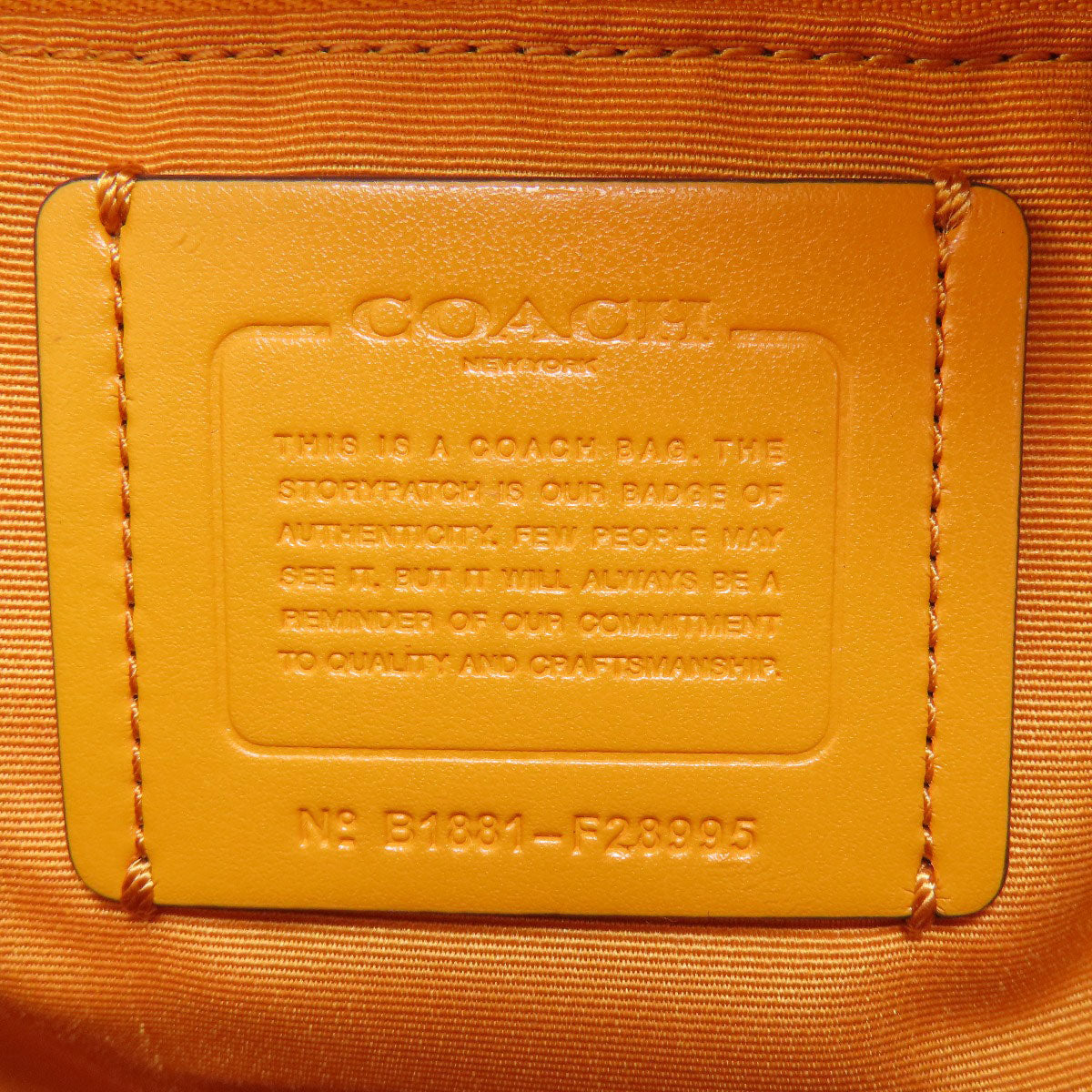 Coach Backpack F28995 Leather Yellow Logo