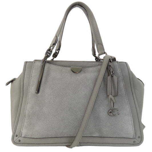 Coach Handbag 32316 Leather Gray Dreamer 2 Way Women Used Authentic