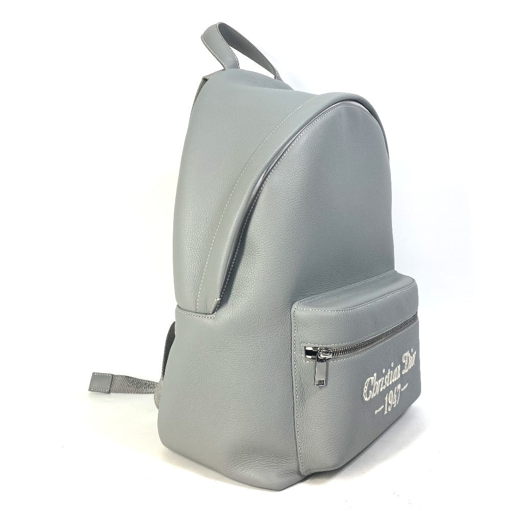 Dior Backpack 1 Esba088 Nfs Calfskin Gray Rider Rider1947 Logo Backpack Mens Used Authentic