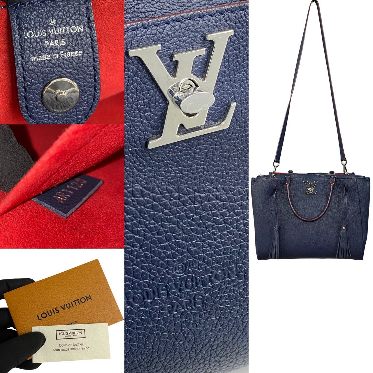 Louis Vuitton Shoulder Bag Leather Navy Turn Lock Rock Meat Women(unisex) Used Authentic