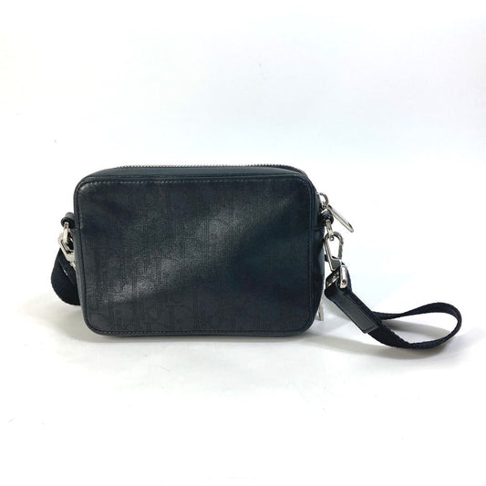 Dior Shoulder Bag 2 Esbc119 Vpd Leather Black Oblique Galaxy Logo Messenger Pouch Mens Used Authentic