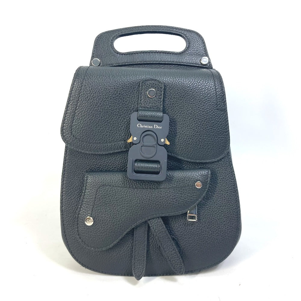 Dior Backpack Calfskin Black Bag Gallop Gallop Mens Used Authentic